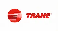 Official Trane HVAC brand logo, a red circle with a spiral and red text.